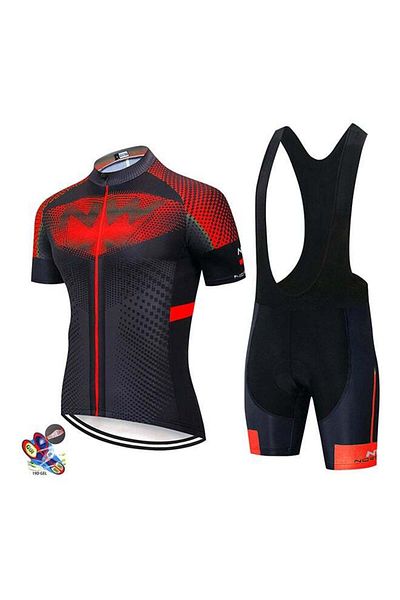 Generic Joychic 2 Piece Short Sleeve Cycling Jersey Set Red/Black