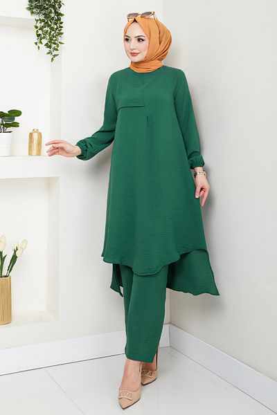 ModaMerve Suit with Cuff Elastic 4013Mh1062-M Emerald