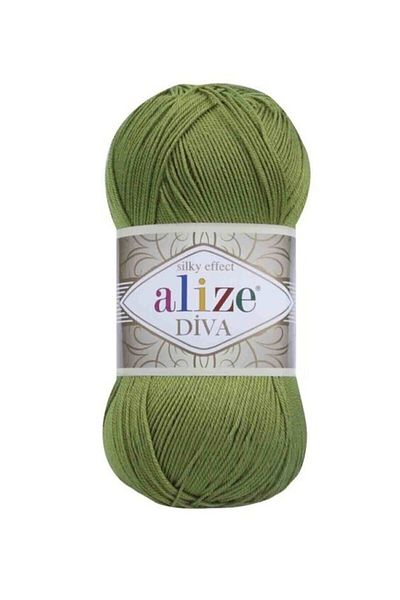 Alize Diva Mercerized Thin Thread Summer Bikini Bustier Μπλούζα Πλεκτό Σχοινί Πλεκτό Crop Μοντέλα 210 Πράσινο
