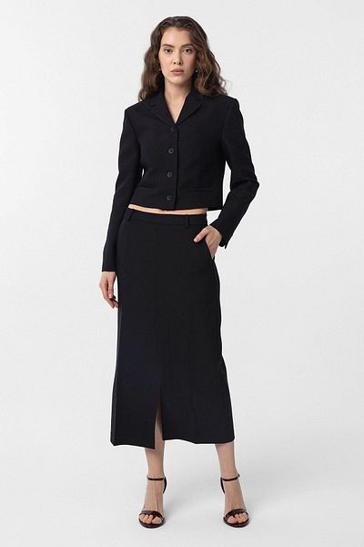 Antioch Black Crop Women's Blazer Jacket
