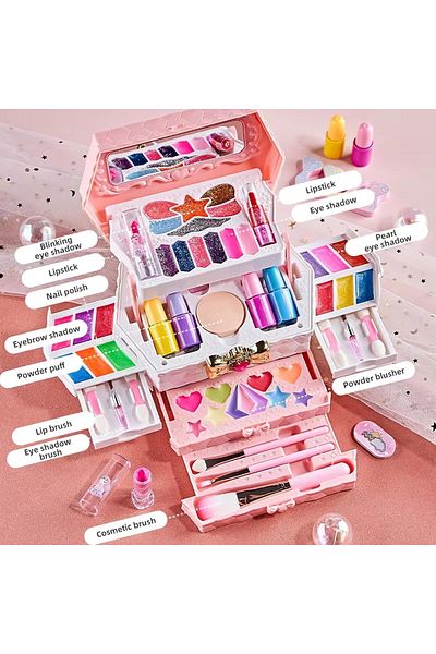 COOYA Kids Makeup Kit for Girl, Safe Washable and Non-Toxic Kids Makeup Toys, Birthday Gifts