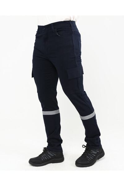 Çamdalı İş Elbiseleri Likralı Komando Cepli Iş Pantolonu 16/12 Pamuk Gabardin Lacivert Iş Pantolonu 6 Cepli