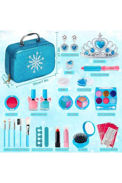 COOYA 32PCS Kids Makeup Kit for Girls, Washable, Safe and Non-Toxic, 3-12 Year Old Girls for Birthday Gift