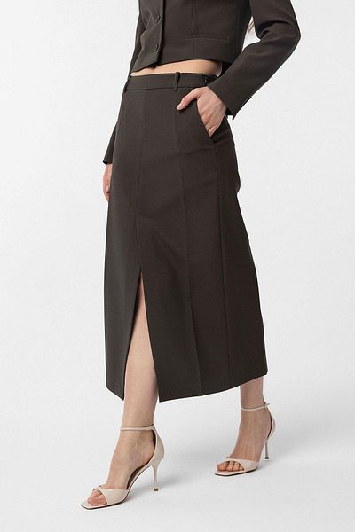 Antioch Khaki Slit Women's Pencil Skirt