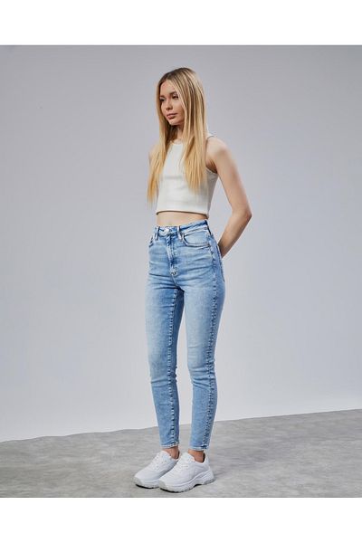 VEGA Pantaloni de damă Pena Blue Snow Wash Skinny Jean Power Lycra