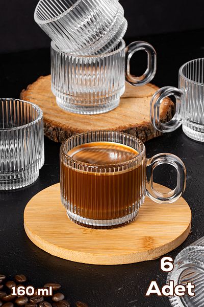 Porsima Salvador Set of 6 Transparent Glass Water and Soft Drink Glasses - Glass Set 160 ml