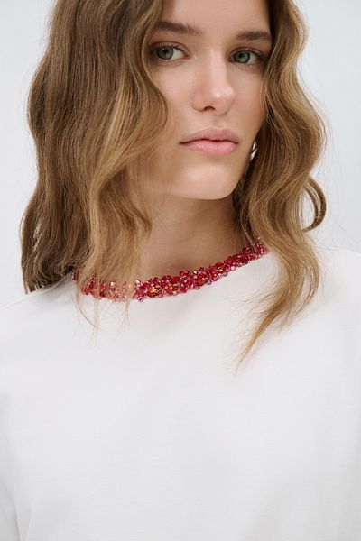 adL T-shirt with rhinestones
