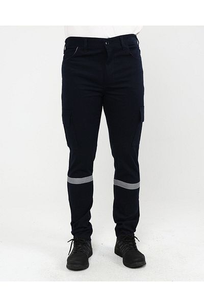 Çamdalı İş Elbiseleri Lycra Commando Work Trousers with Pockets 16/12 Cotton Gabardine Navy Blue Work Trousers 6 Pockets