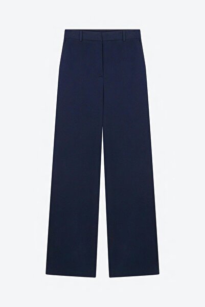 Suud Collection Navy Blue Jane Wide Leg Trousers