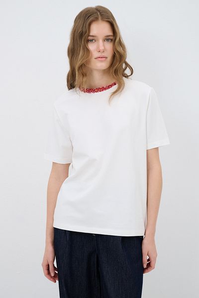 adL T-shirt with rhinestones