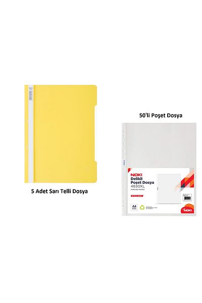 KarmaOfis Yellow Wire Binder Set 1 (5 Yellow Wire Binders + 50 Bag Binders)