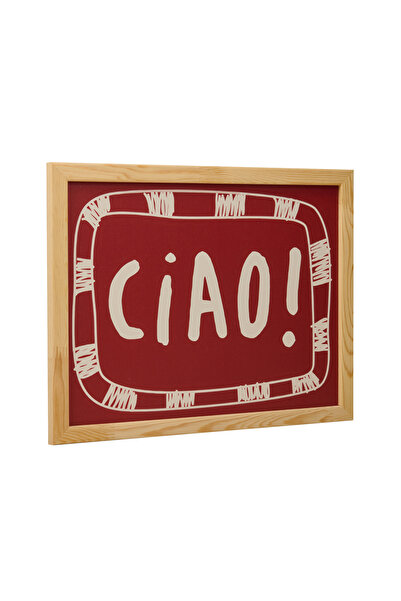 Evidea Deco Ciao Duvar Panosu - Kırmızı - 30x40 cm