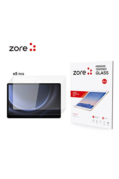 Ardemix Galaxy Tab S9 Fe Compatible Zore 5in1 Tablet Tempered Glass Screen Protector-Colorless