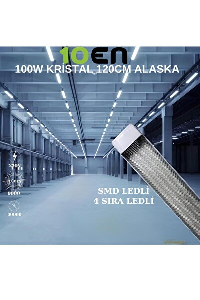 10EN 10 Adet 100w Kristal Bant Armatür Beyaz Işık 6500k