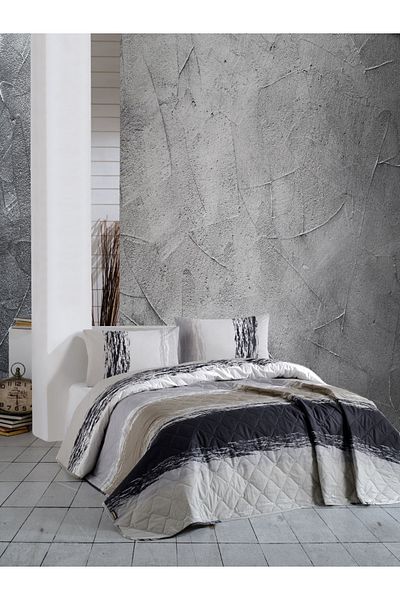 Bahar Majoli Home Quilted bedspread set 220x235 cm, Majoli Bahar, 100% cotton, 90 GSM, 3 pieces, Desert