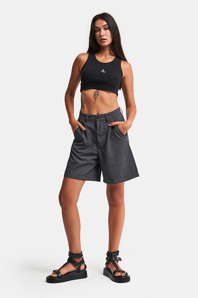 its basic Anthracite Women's Cotton Skater Fit Shorts
