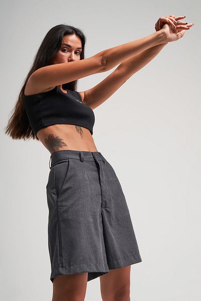 its basic Anthracite Women's Cotton Skater Fit Shorts