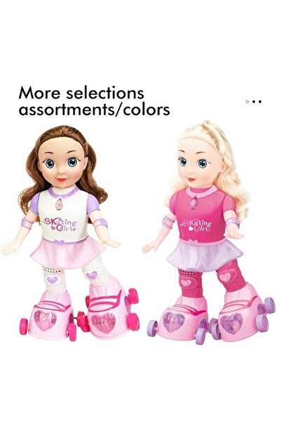 Sole LED Işıklı, Patenli ve Müzikli Oyuncak Bebek Skating Girl