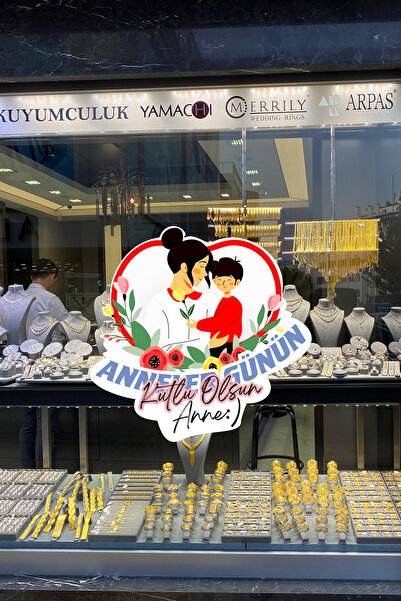 MIGNATIS Anneler Günün Kutlu Olsun Anne Cam Vitrin Stickerı 50cm