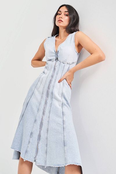 its basic Rochie de damă, blugi de zăpadă, cu fermoar, în formă de clopot