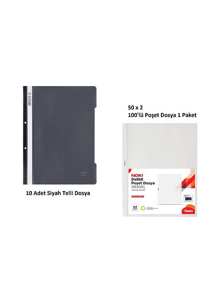 KarmaOfis Black Wire Binder Set 2 (10 Black Wire Binders + 100 Bag Binders)