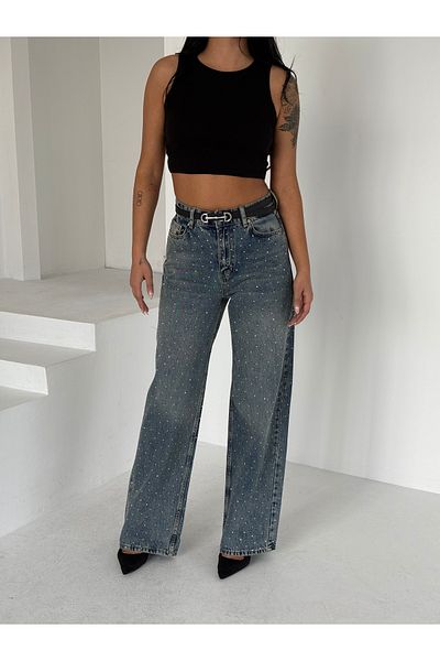FioriModa Pantaloni din denim cu pietre