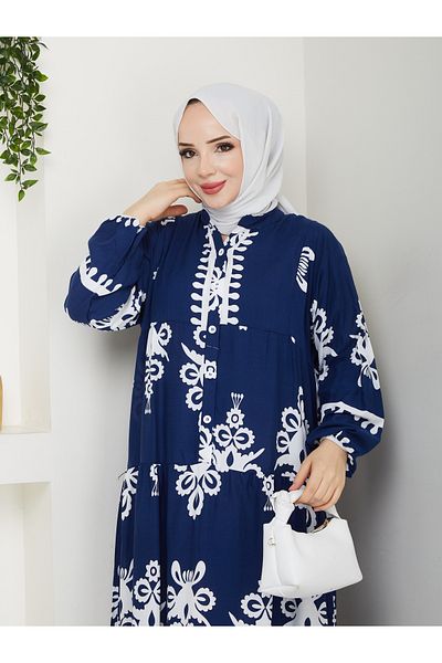 TOKARİS TEKSTİL Rochie Hijab din țesătură de viscoză, cu model etnic