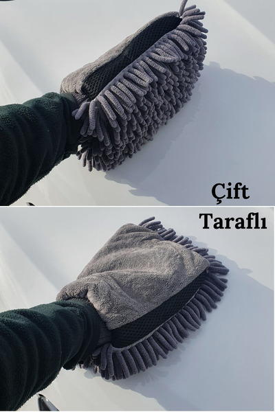 Apex Profesyonel Mikrofiber Araba Yıkama Eldiveni | Çift Taraflı Araç Temizlik Eldiveni Uyumlu