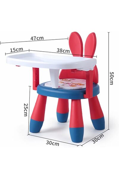 Yelajoy Portable Baby High Chair, With Tray Dining Table, Safety and Stable, Seat for Toddler, Red