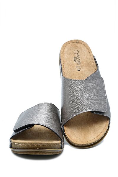 Kifidis SIB213622 Kifidis-Natura Papuci de femei din piele anatomică cu o singură curea 36-41 Crom/Crom