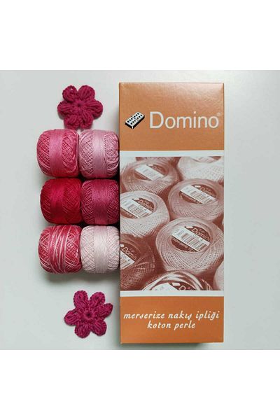 domino Σετ 12 ροζ αποχρώσεων (σταυροβελονιά έταμιν και κέντημα κλωστή)