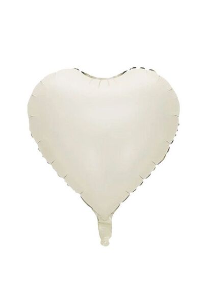parti sürprizi Retro Krem 1 Yaş Kalpli Folyo Balon Set