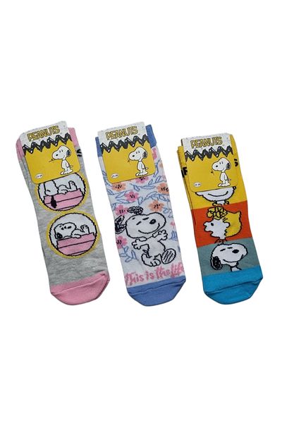 PEANUTS Чорапи с лиценз за момичета и бебета Snoopy, 3 броя. (ЦЕНА ЗА 3 БРОЯ)