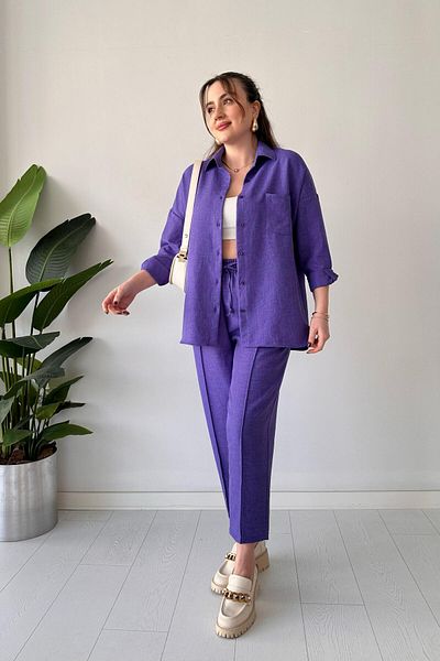 MaziButik Set dublu din in mov