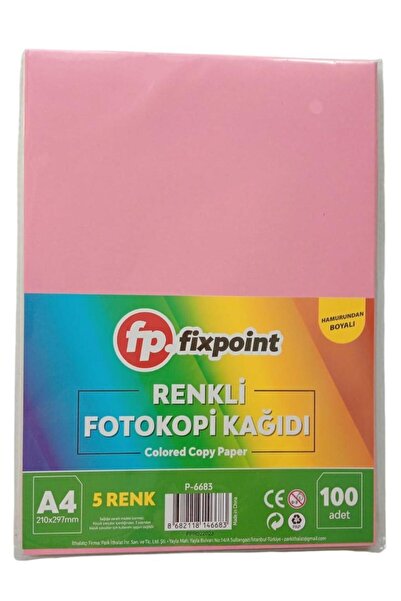 FixPoint Renkli A4 Kağıdı 100'LÜ