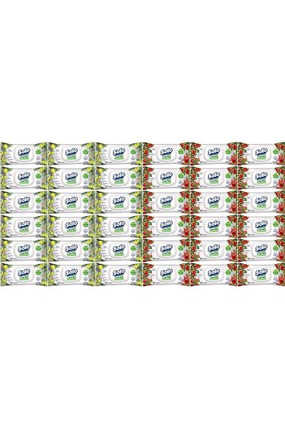 Solo Wet Towel Wipes 50 Sheets 3 Set: Lemon+Pepper+Apple Cider Vinegar+Carbonate