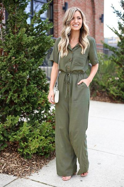 Toridas Linen Design Casual Jumpsuit
