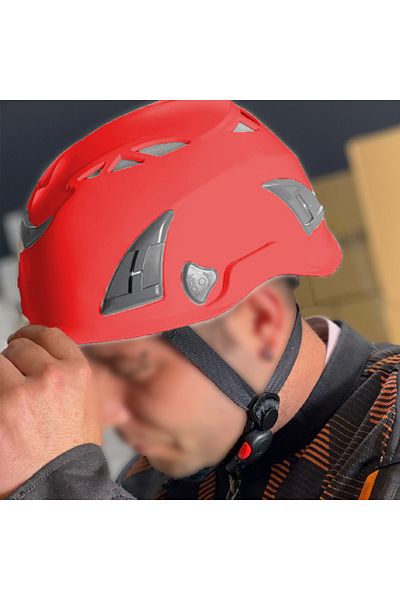 Badem10 Mountaineer Climbing Hard Hat Red Color Head Protective Helmet Ce En12492 Certified 51-62 cm Adjustable