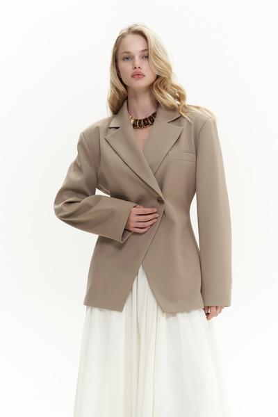 MAI STUDIOS CO. Beige Waist Seated Blazer Allegany