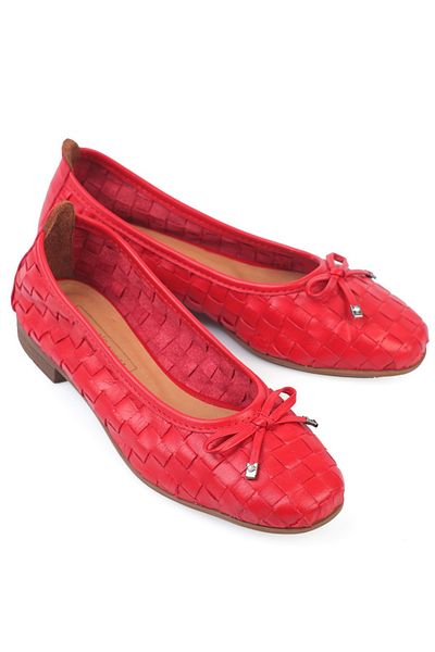 KARVENSHOES Genuine Leather Red Color Ballet Ballet 310