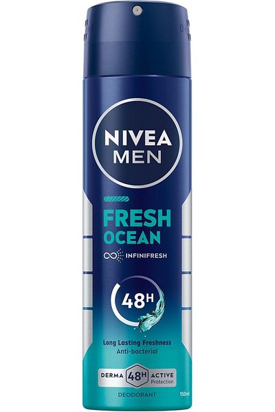 NIVEA MEN Deodorant Spray for Men, Fresh Ocean Aqua Scent, 150ml