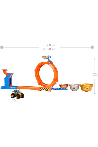 HOT WHEELS Monster Trucks Döngü ve Takla Bigfoot Oyun Parkuru JBX