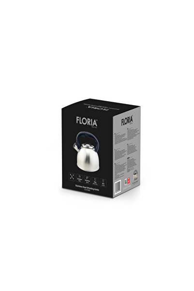 Floria Nerezová konvice s píšťalkou ZLN1269, kompatibilní s plynem, elektrikou a indukcí, 3 l