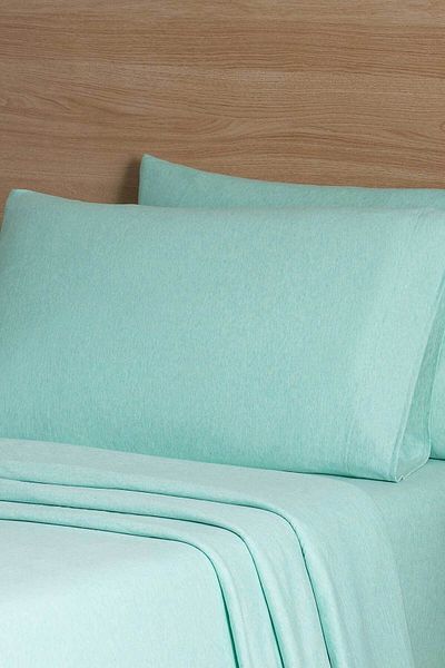 Mislina Home Roza Double Elastic Combed Cotton Bed Sheet Mint