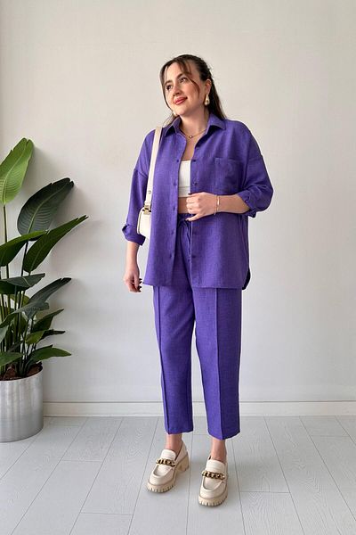 MaziButik Set dublu din in mov