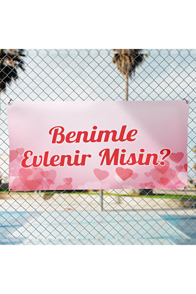 MIGNATIS Kalpli Evlilik Teklifi Afişi Pankartı Benimle Evlenir Misin 200x100cm