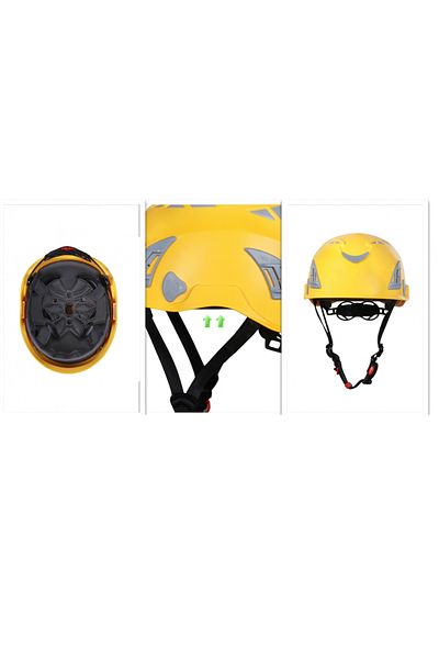 Badem10 Mountaineer Climbing Helmet Yellow Color Head Protective Helmet Ce En12492 Certified 51-62 cm Adjustable