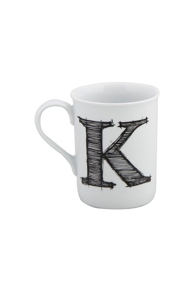 Porland Porcelain Mug with Letter K