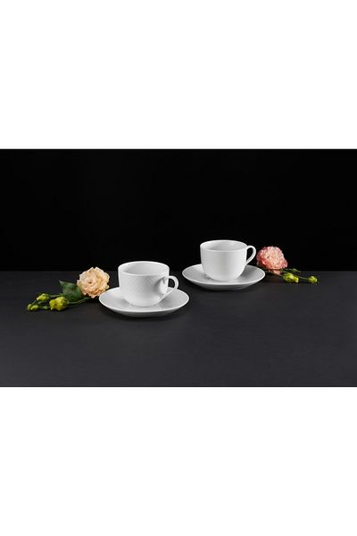 Ambition Set servire ceai sau cafea, 12 piese, 6 persoane, alb, Sonia