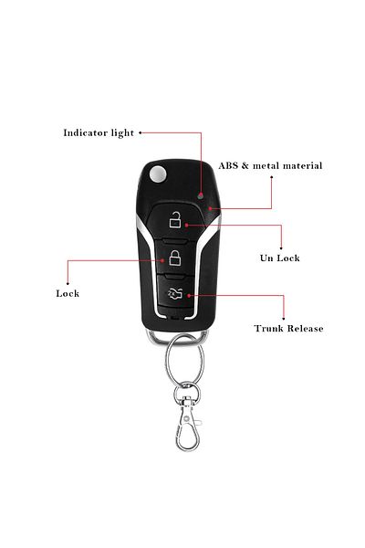 3XR Car Keyless Entry System with Dual Remotes, Central Locking, and Wiring Kit for Vehicle Security